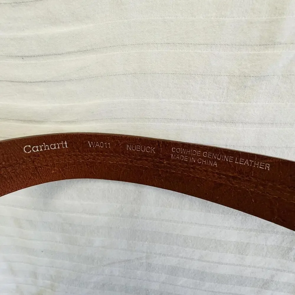 Carhartt Nubuck Leather Belt Brown Workwear Stitch Detail S Heritage Western